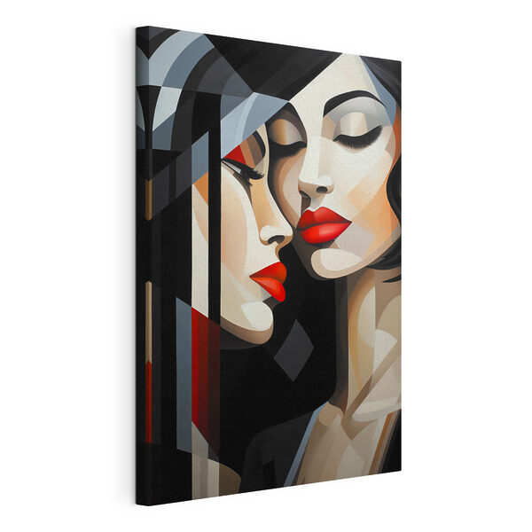 Tableaux Une peinture de femmes aux lèvres rouges