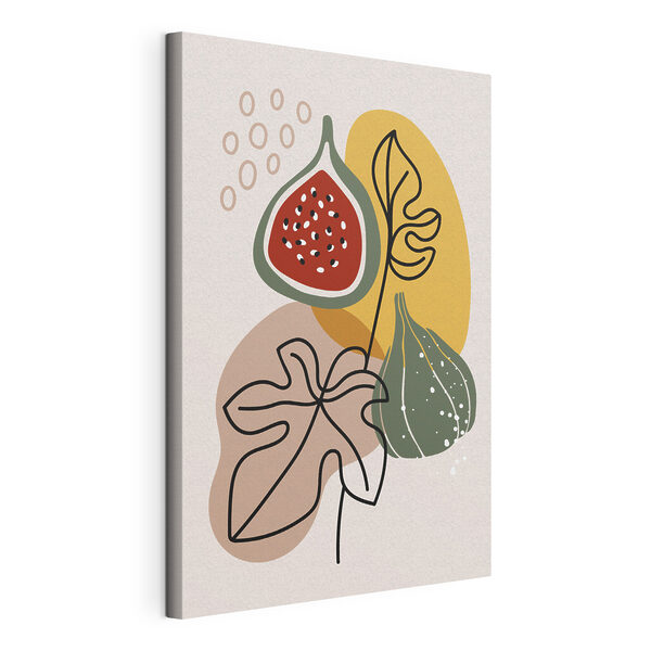 Un fruit et des feuilles sur fond blanc Tableaux Un fruit et des feuilles sur fond blanc