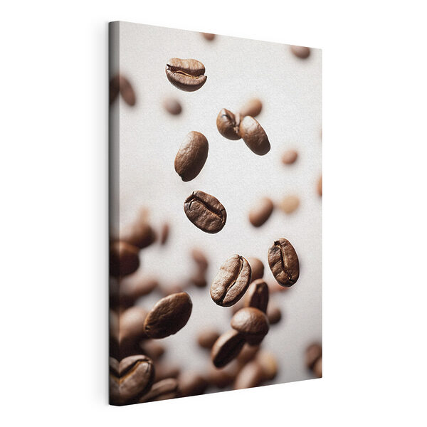 Grains de café tombant dans l'air Tableaux Grains de café tombant dans l'air