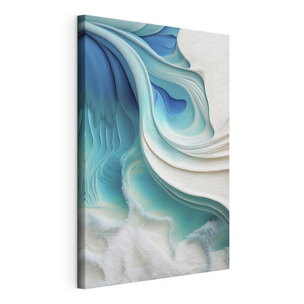 Tableaux Des vagues ondulantes aux teintes bleues apaisantes