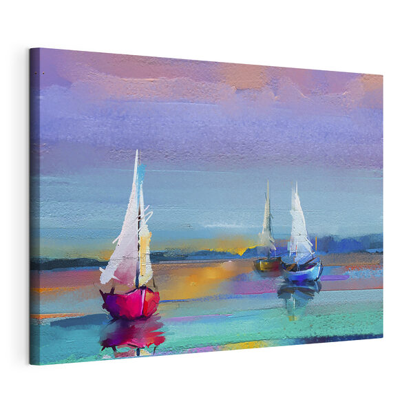 Une peinture de bateaux sur l'eau Tableaux Une peinture de bateaux sur l'eau