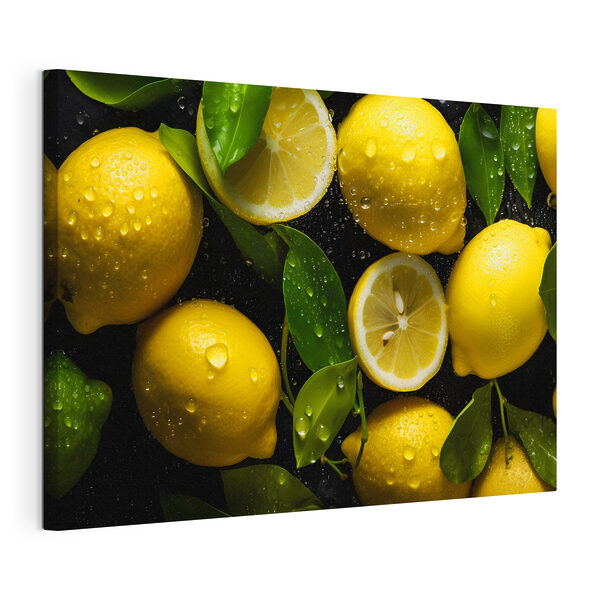 Un groupe de citrons avec des feuilles Tableaux Un groupe de citrons avec des feuilles