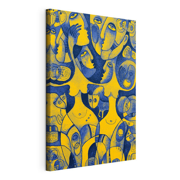 Un groupe de personnes avec des visages Tableaux Un groupe de personnes avec des visages
