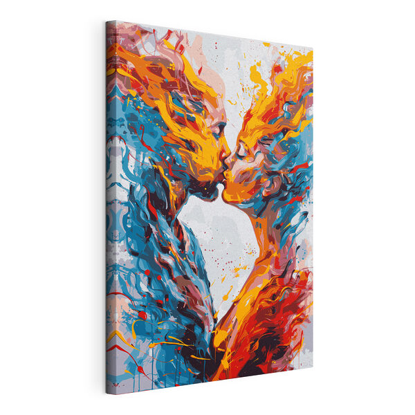 Un homme et une femme s'embrassent Tableaux Un homme et une femme s'embrassent