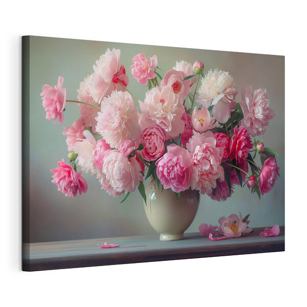 Un vase de fleurs roses Tableaux Un vase de fleurs roses