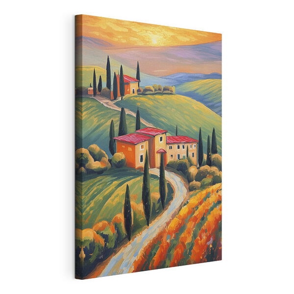 Peinture d'une maison sur une colline Tableaux Peinture d'une maison sur une colline