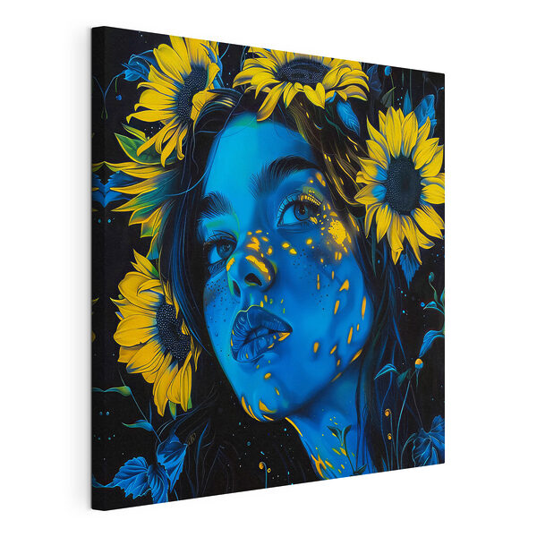 Tableaux Tableaux Une femme avec des tournesols dans les cheveux (UGS : s38504)