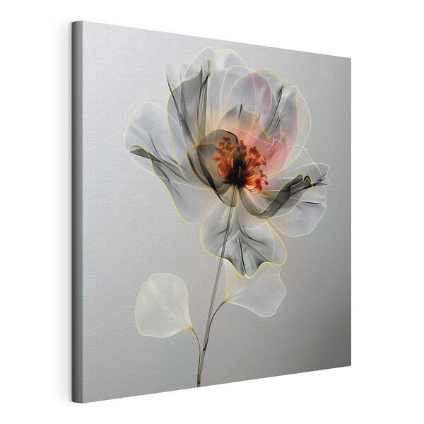 Une fleur transparente avec une feuille Tableaux Une fleur transparente avec une feuille
