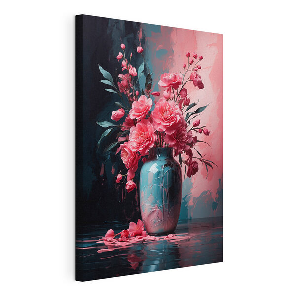 Tableaux Un vase avec des fleurs roses (UGS : s38996) Tableaux Tableaux Un vase avec des fleurs roses (UGS : s38996)