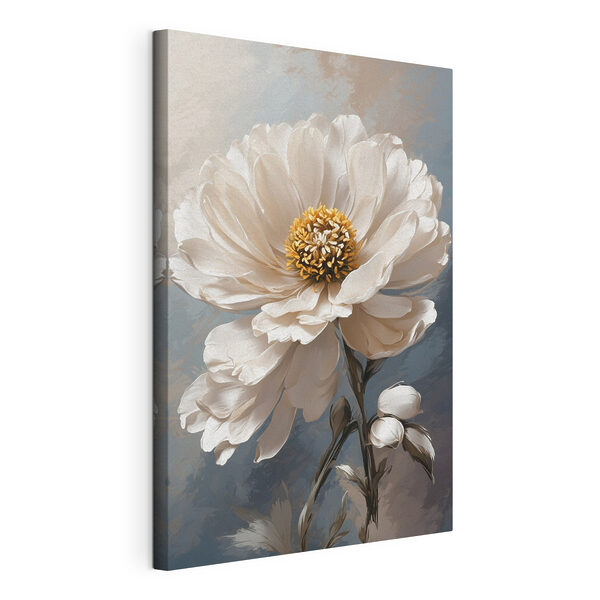 Une fleur blanche avec un centre jaune Tableaux Une fleur blanche avec un centre jaune