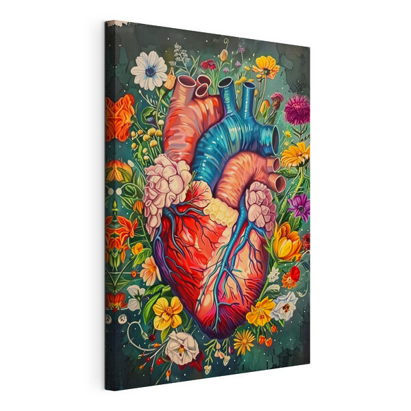 Un cœur coloré avec des fleurs Tableaux Un cœur coloré avec des fleurs