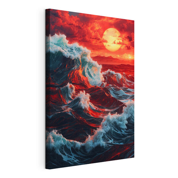Vagues dans l'océan au coucher du soleil Tableaux Vagues dans l'océan au coucher du soleil