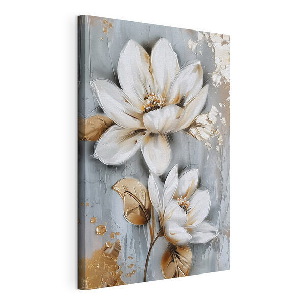 Peinture de fleurs sur une surface grise Tableaux Peinture de fleurs sur une surface grise