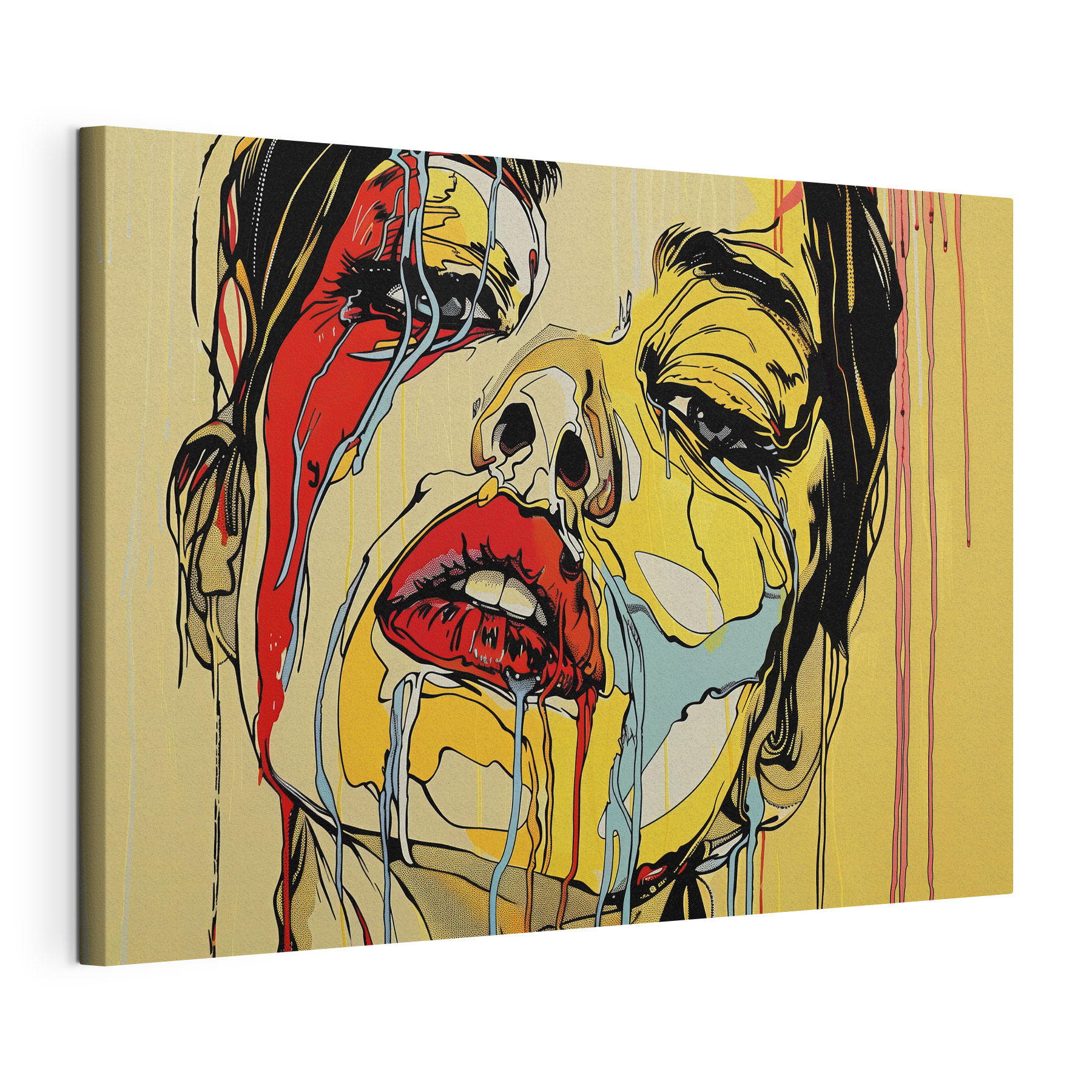 Painting of a woman crying