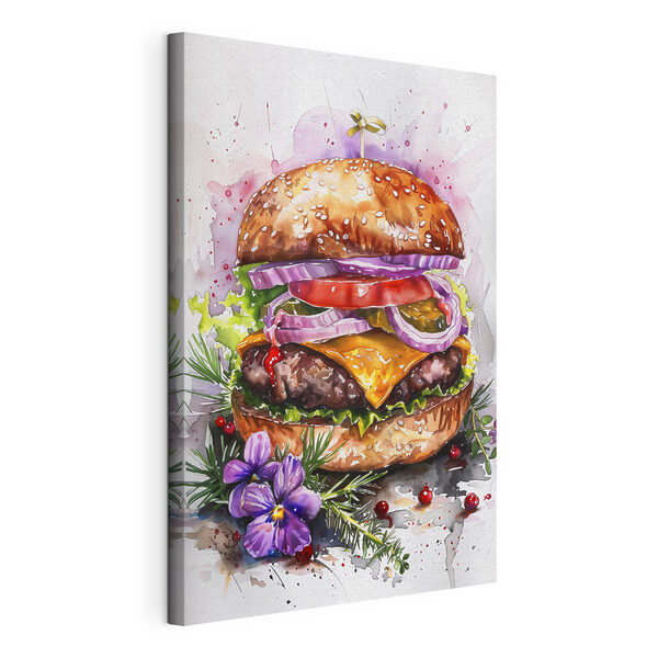 Tableaux Aquarelle d'un hamburger