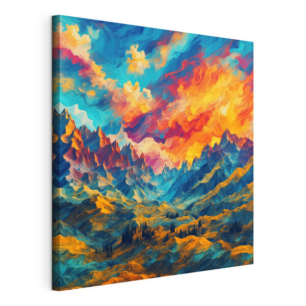 Paysage de montagne coloré avec nuages Tableaux Paysage de montagne coloré avec nuages
