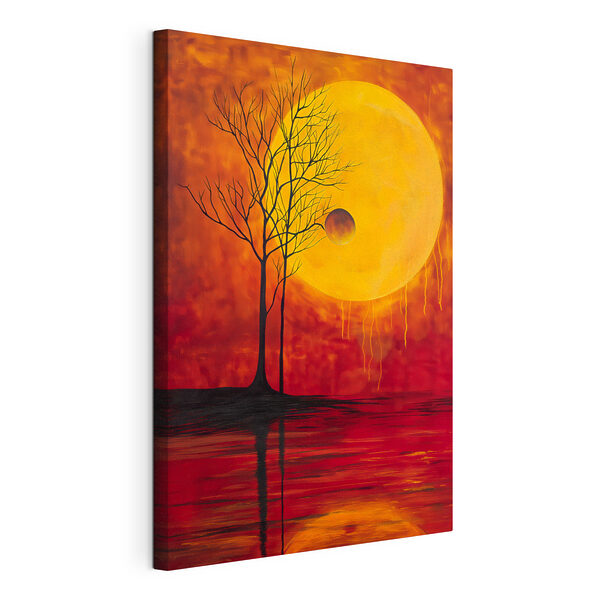 Tableaux Arbre et lune en arrière-plan