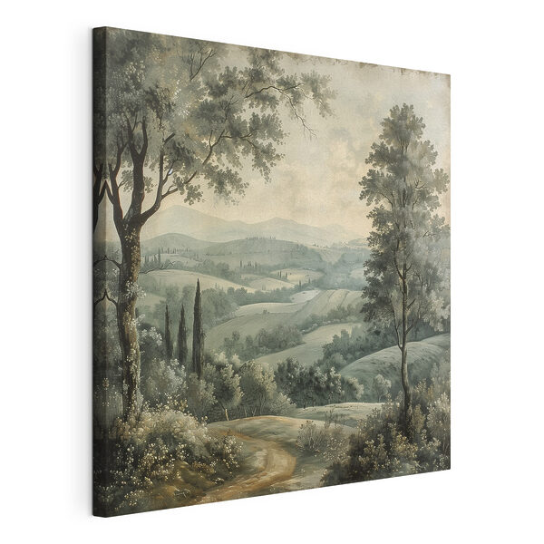 Peinture d'un paysage avec des arbres et des collines Tableaux Peinture d'un paysage avec des arbres et des collines