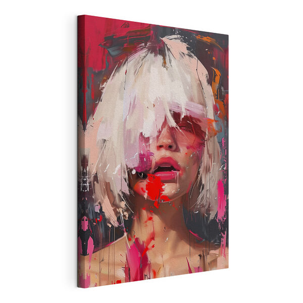 Tableaux Femme aux cheveux blancs et à la peinture rose