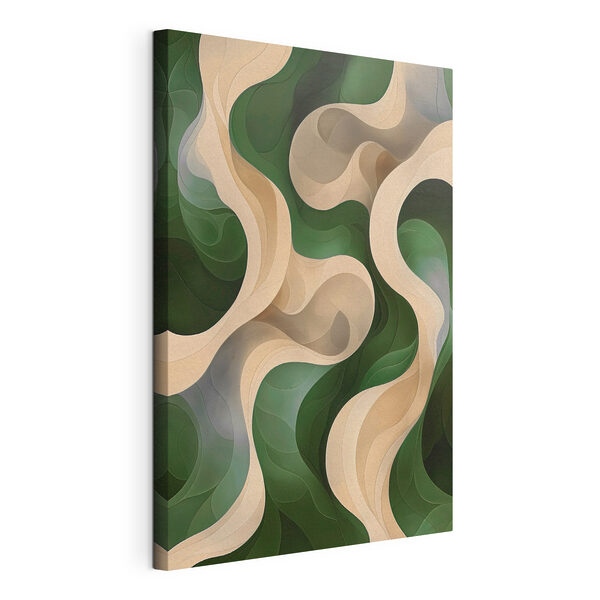 Motif ondulé vert et blanc Tableaux Motif ondulé vert et blanc