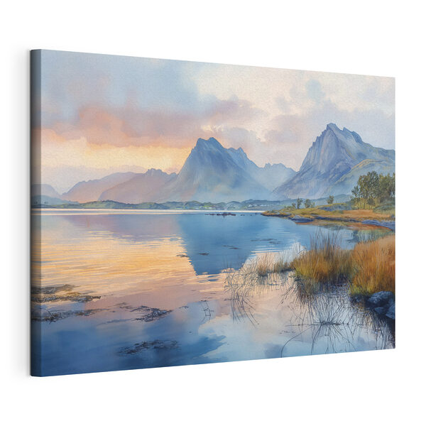 Eau avec des montagnes en arrière-plan Tableaux Eau avec des montagnes en arrière-plan