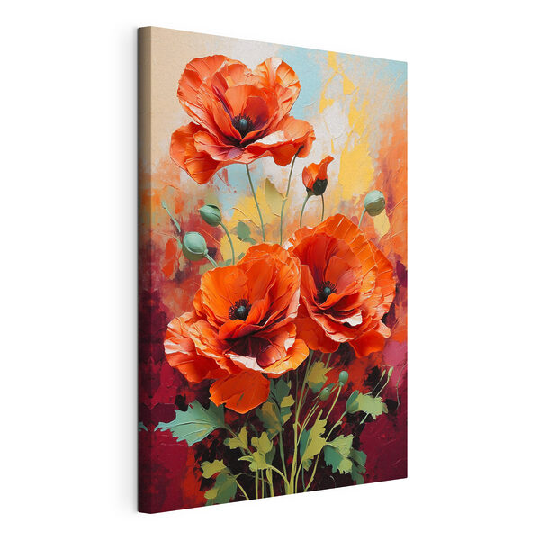Tableaux Peinture de fleurs rouges