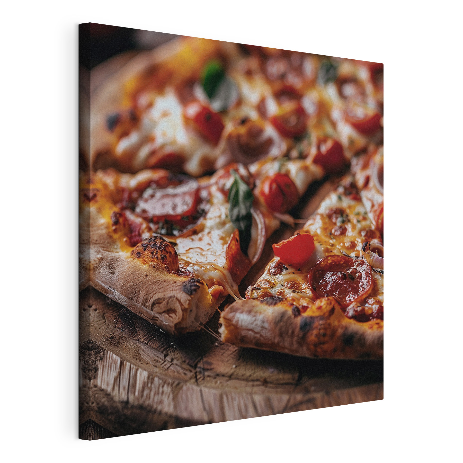 Pizza with tomatoes and cheese