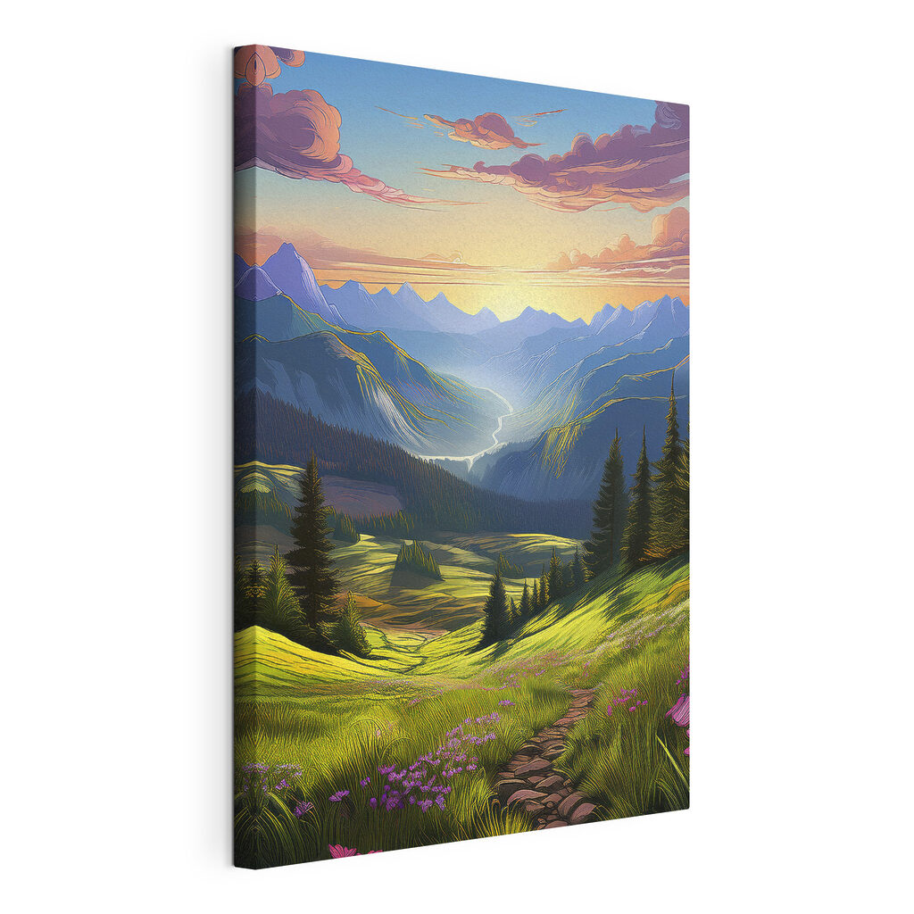 Landscape of mountains and trees