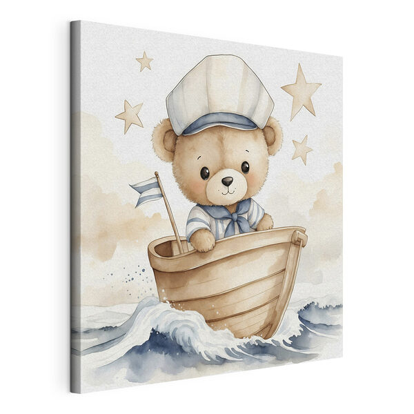 Tableaux Aquarelle d'un ours en peluche dans un bateau (UGS : s40428) Tableaux Tableaux Aquarelle d'un ours en peluche dans un bateau (UGS : s40428)