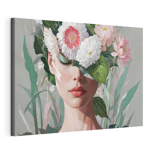 Tableaux Femme avec des fleurs sur la tête