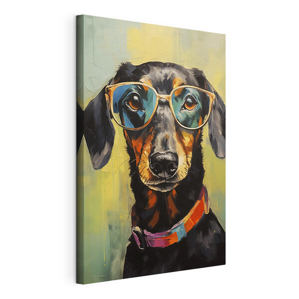 Peinture d'un chien portant des lunettes Tableaux Peinture d'un chien portant des lunettes