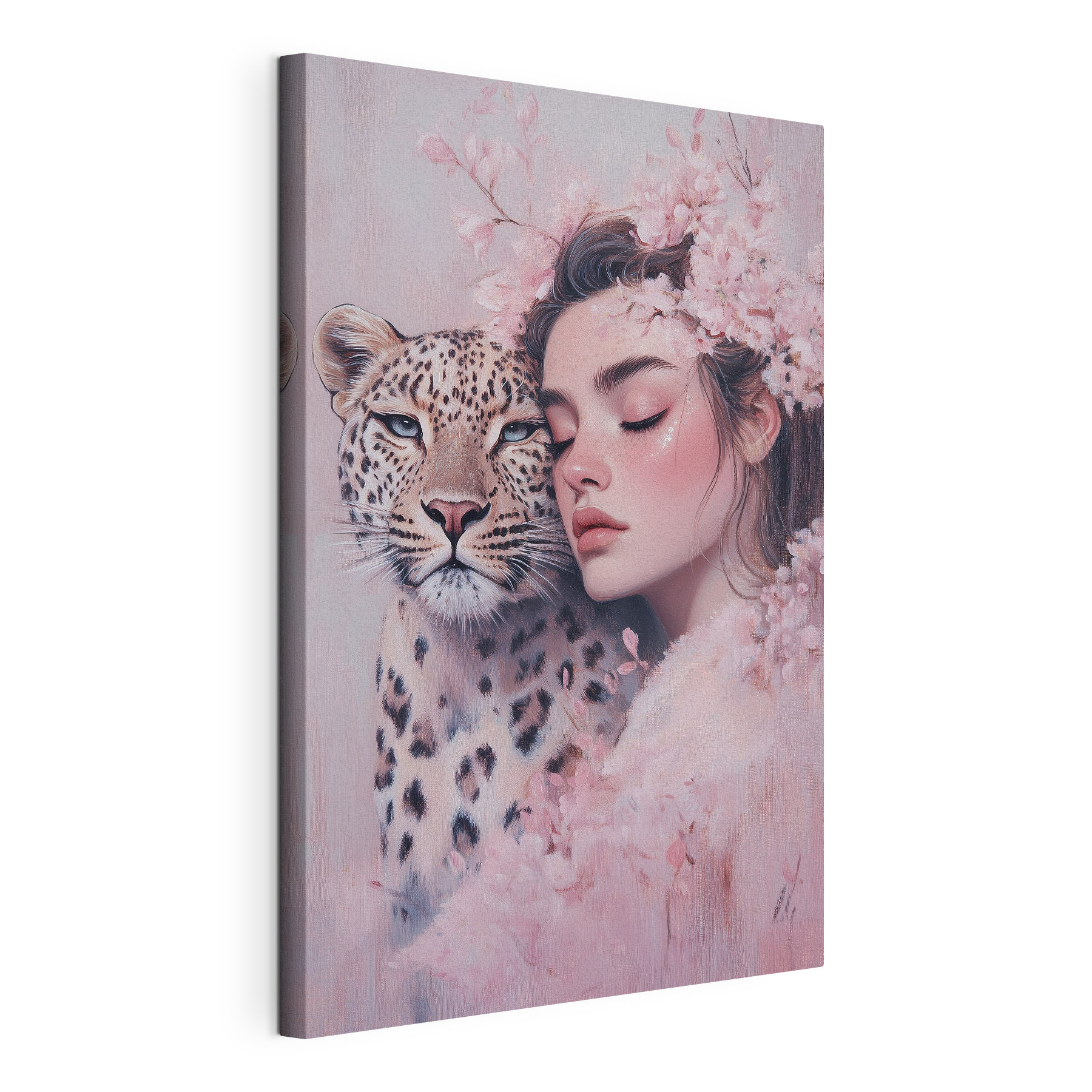 Woman with a cheetah