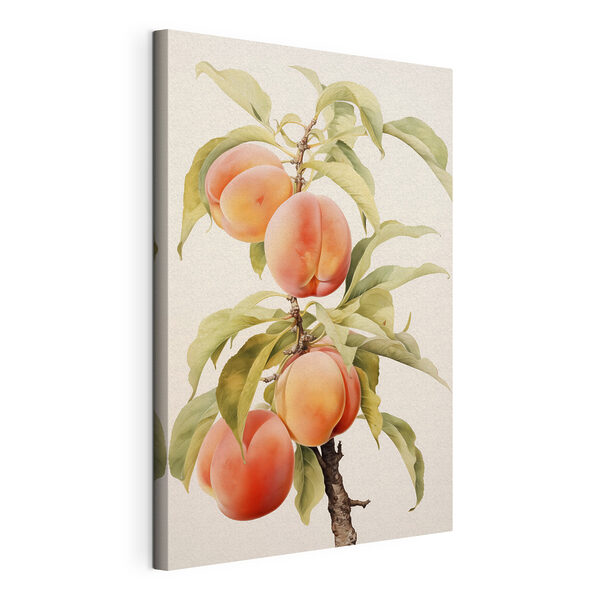 Branche de pêches avec feuilles Tableaux Branche de pêches avec feuilles