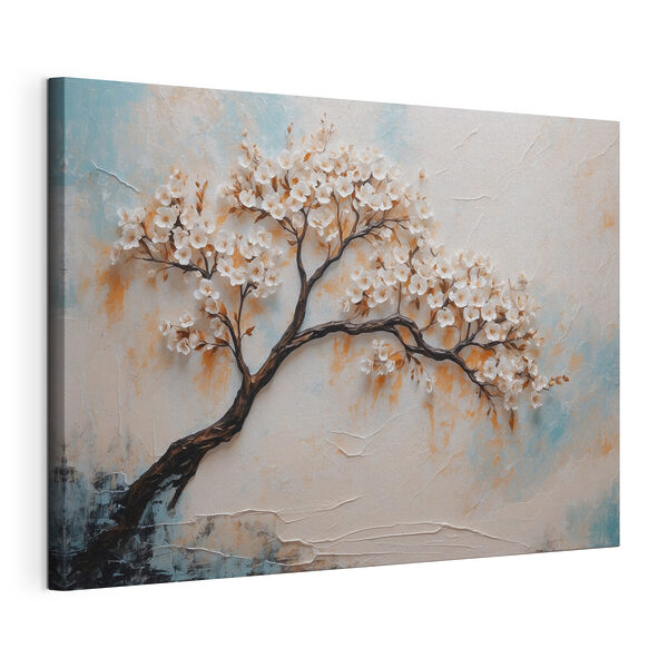 Peinture d'un arbre avec des fleurs blanches Tableaux Peinture d'un arbre avec des fleurs blanches