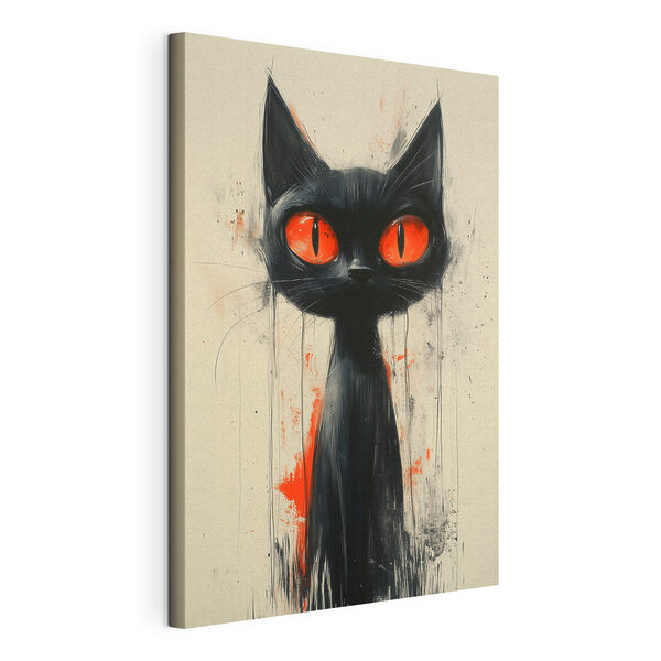 Chat noir aux yeux rouges Tableaux Chat noir aux yeux rouges