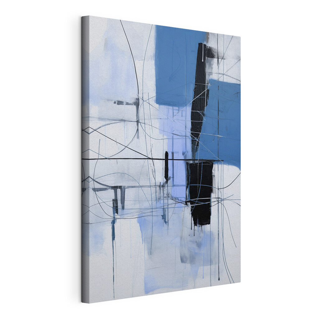 Painting of a blue and black square