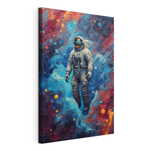 Un astronaute dans l'espace sur fond coloré Tableaux Un astronaute dans l'espace sur fond coloré