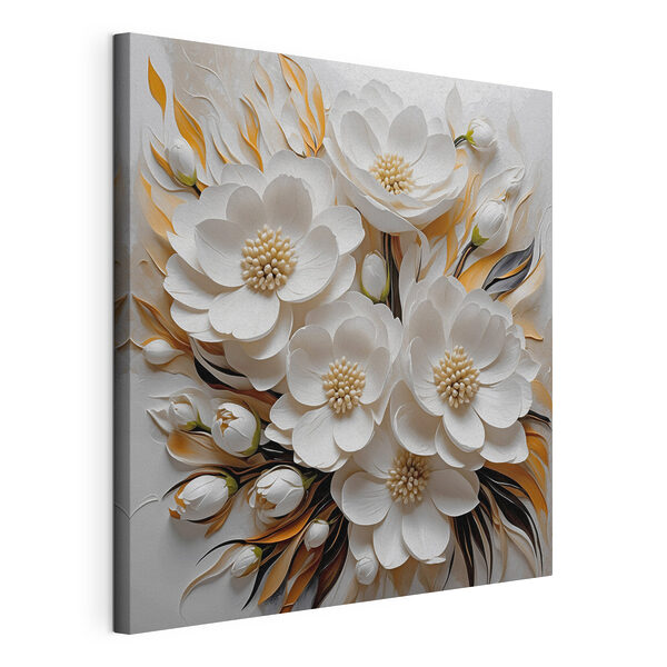 Fleurs et feuilles blanches Tableaux Fleurs et feuilles blanches