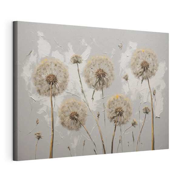 Peinture de pissenlits sur fond blanc Tableaux Peinture de pissenlits sur fond blanc