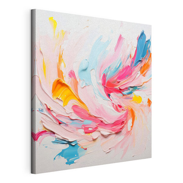 Tourbillons de peinture colorée sur une surface blanche Tableaux Tourbillons de peinture colorée sur une surface blanche