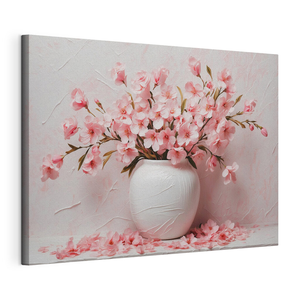 Vase with pink flowers