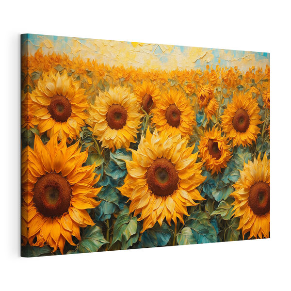 Tableaux Peinture de tournesols dans un champ