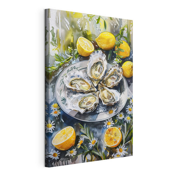 Assiette d'huîtres et de citrons Tableaux Assiette d'huîtres et de citrons
