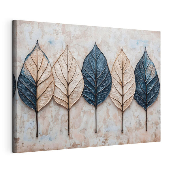 Tableaux Rangée de feuilles sur une surface en marbre