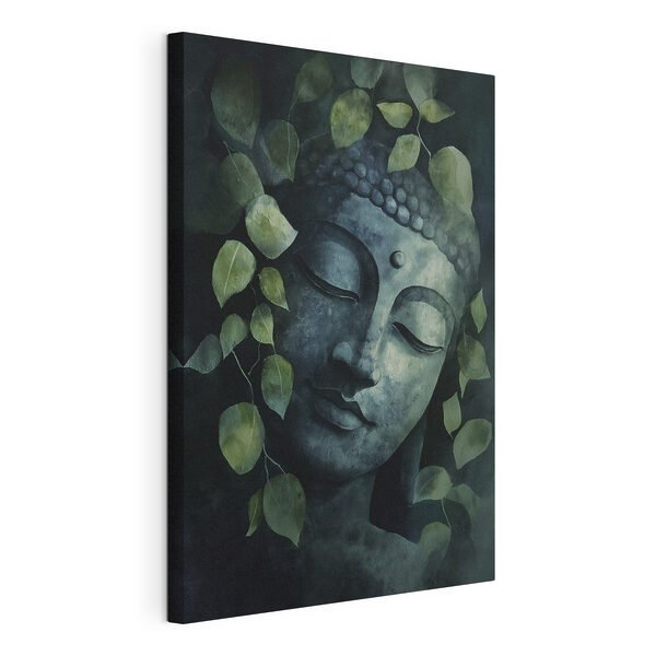Statue d'une personne avec des feuilles autour d'elle Tableaux Statue d'une personne avec des feuilles autour d'elle