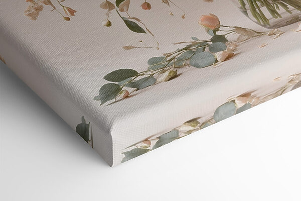 Vase of flowers on a white surface