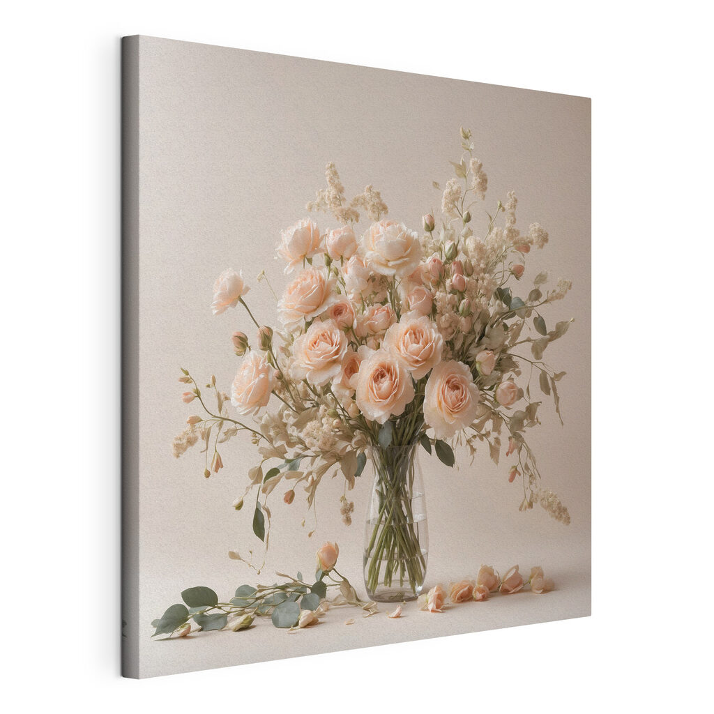 Vase of flowers on a white surface