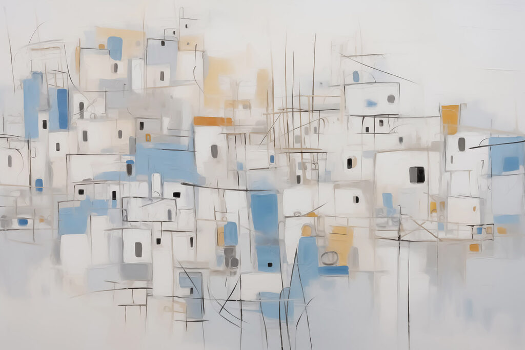 Painting of a city Painting of a city