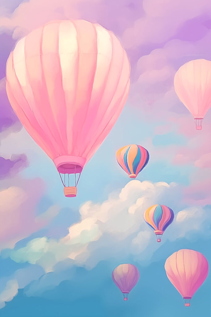 Group of hot air balloons in the sky Group of hot air balloons in the sky
