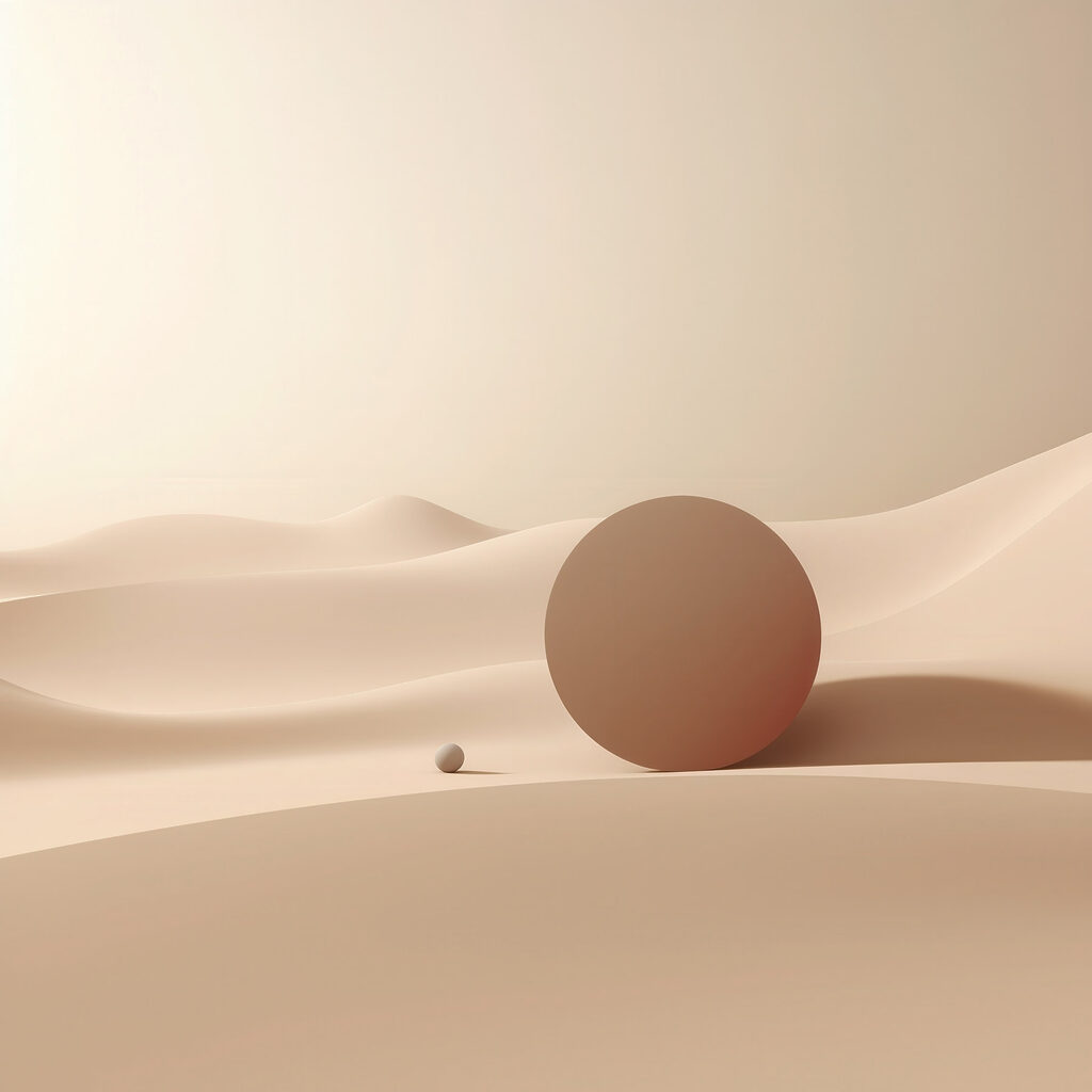 Ball and a ball in a desert